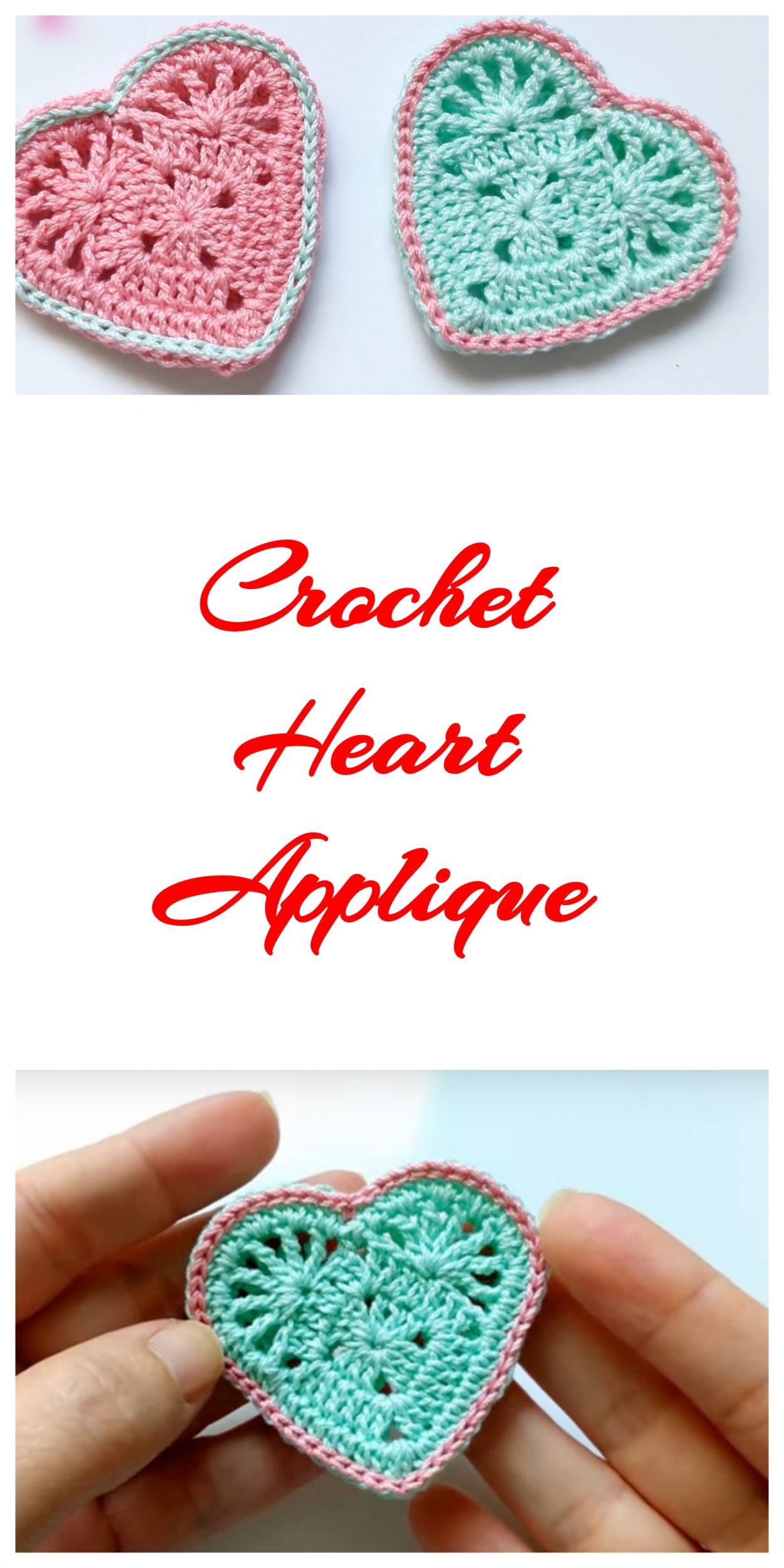 Crochet Heart Applique We Love Crochet