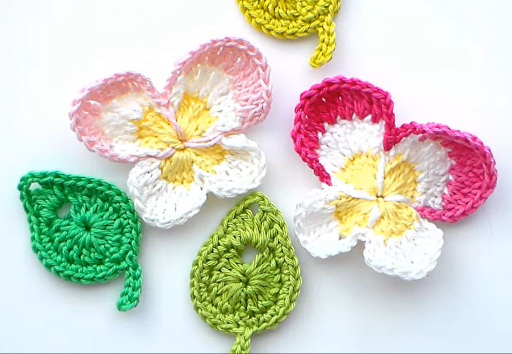 Crochet Flower And Leaves We Love Crochet