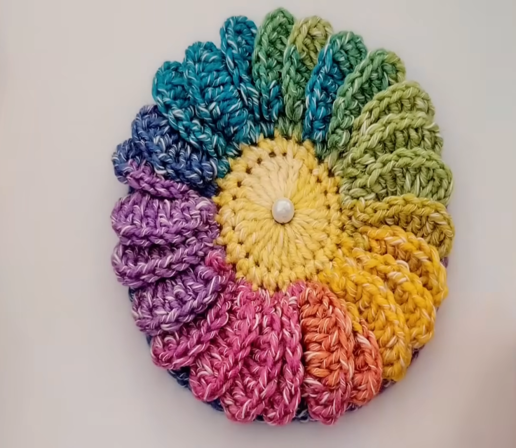 Crochet A Rainbow Colored Flower - We Love Crochet