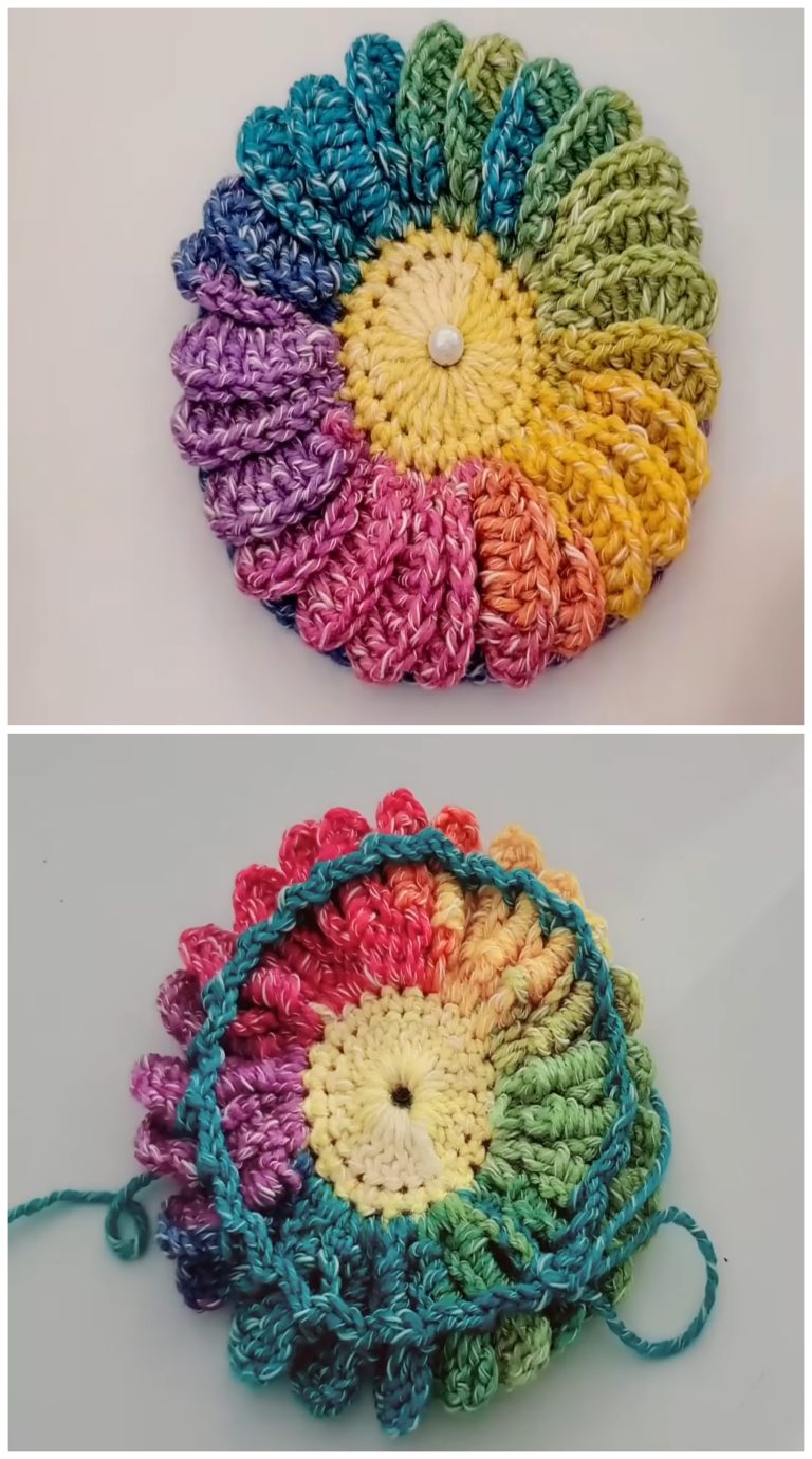 Crochet A Rainbow Colored Flower - We Love Crochet